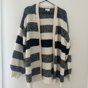 Cozy black and white knit cardigan